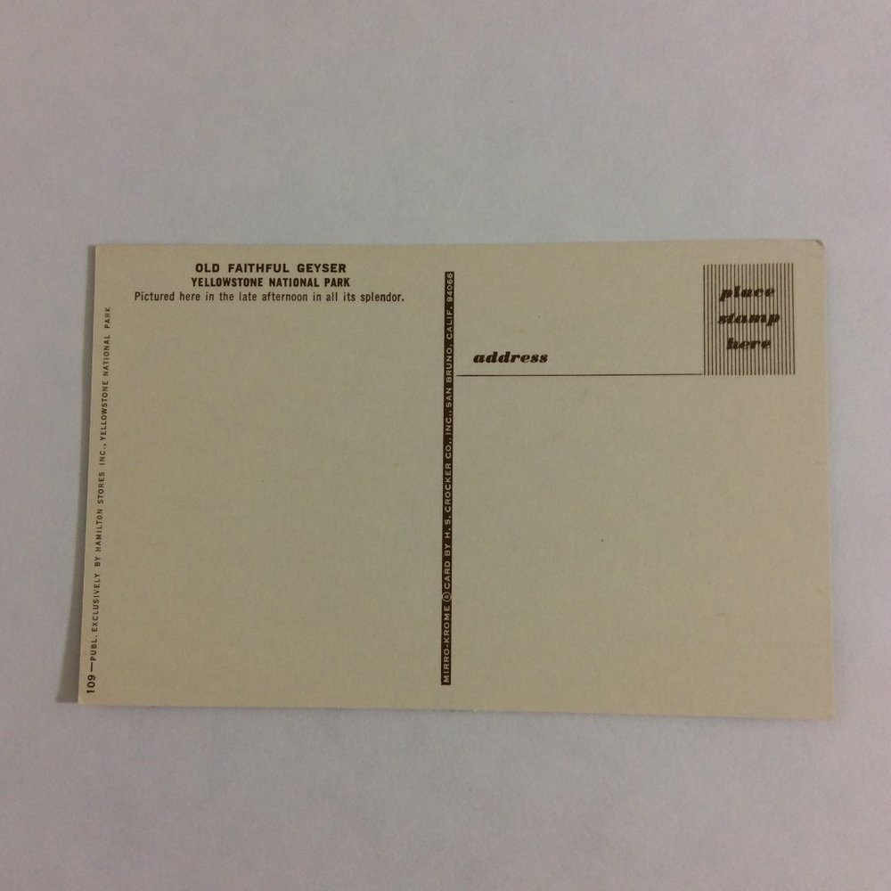 VINTAGE Post Card Old Faithful Geyser Yellowstone - Picture 8 of 12